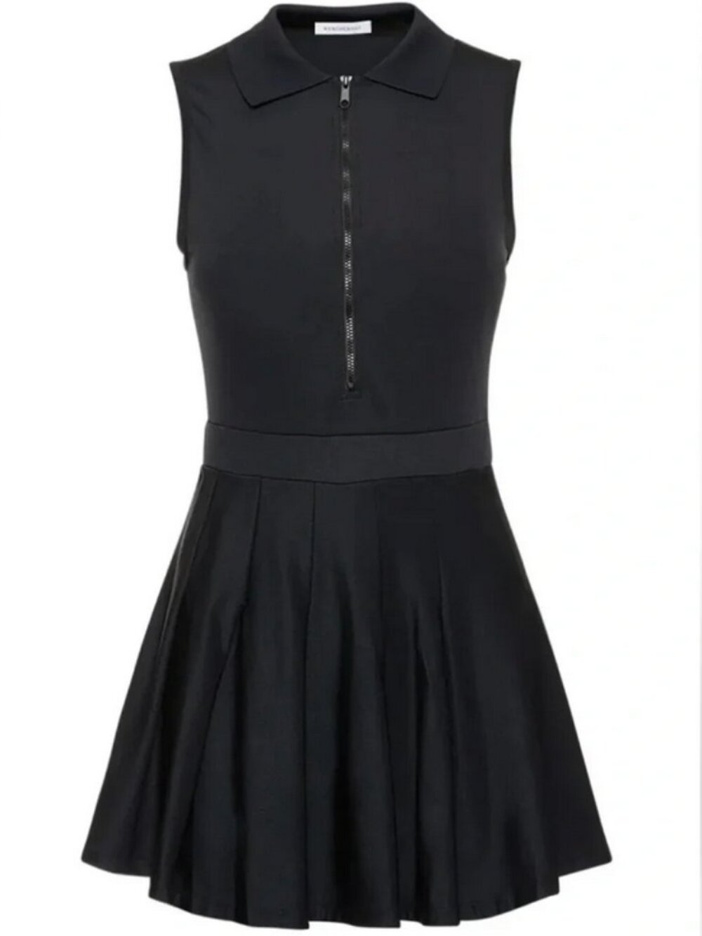 We Wore What Womens Fit & Flare Tennis Dress Black Sleeveless Zip Size XS
